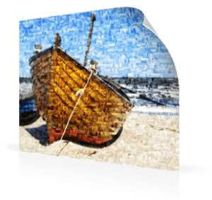 photo mosaic poster boat