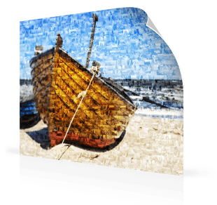 photo mosaic poster boat