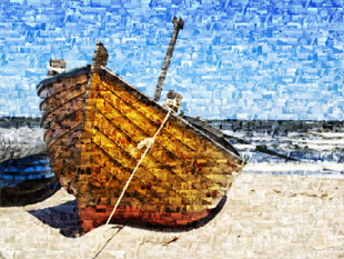 photo mosaic boat