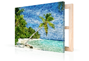 Photo mosaic on canvas beach small