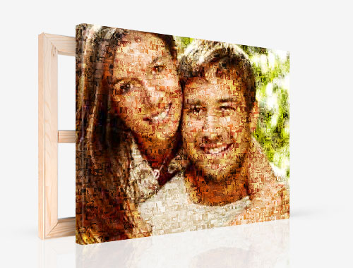 photo on canvas with mosaic