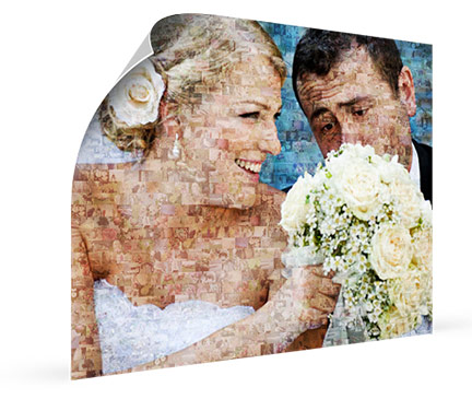 bridal couple-photo mosaic poster_view