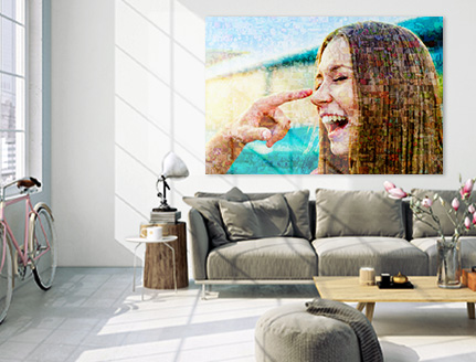 living room mosaic poster