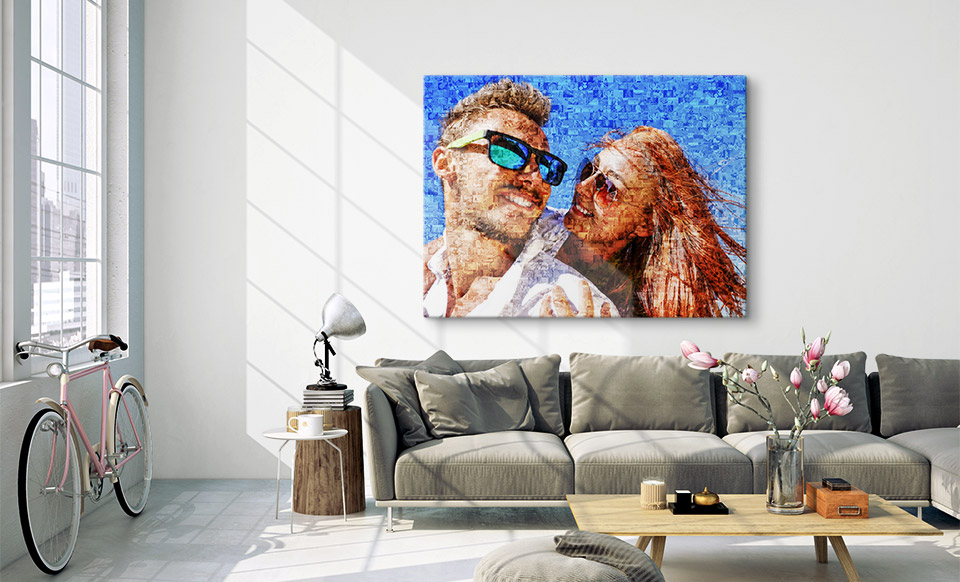 photo mosaic canvas room